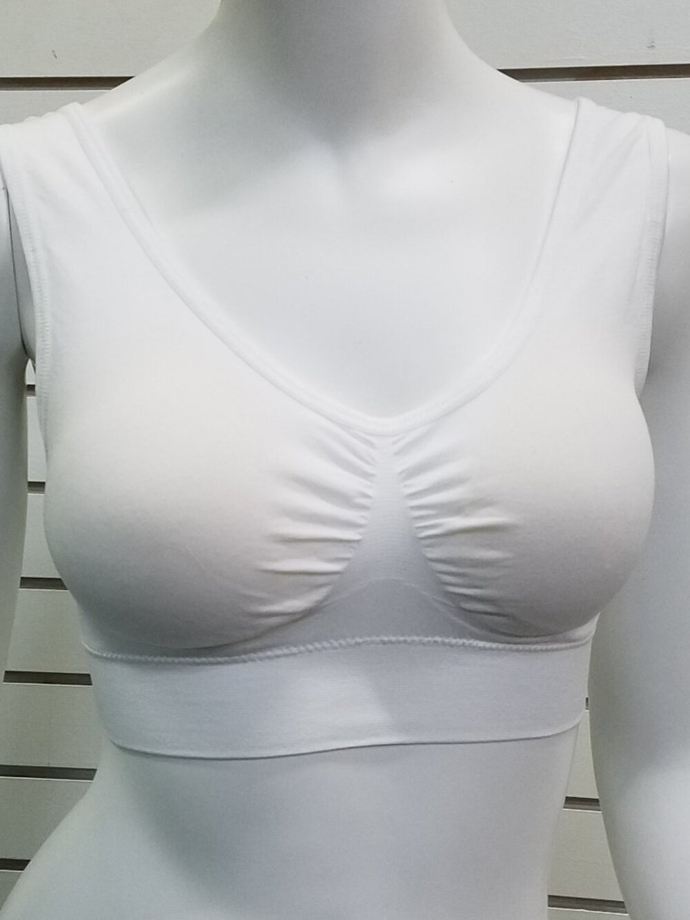 White padded sports bra